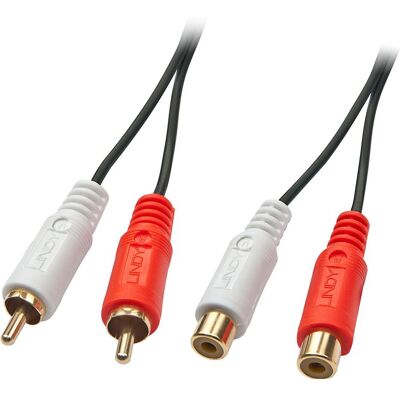 Lindy Stereo Cinch Verlängerung (2 m, Cinch Kabel), Audiokabel Lindy Stereo Cinch Verlängerung (2 m, Cinch Kabel), Audiokabel