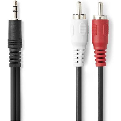Nedis Stereo-Audiokabel 3.5 mm Stecker 2x RCA Stecker Vernickelt 10.0 m Rund Schwarz L (10 m, AUX Kabel), Audiokabel Nedis Stereo-Audiokabel 3.5 mm Stecker 2x RCA Stecker Vernickelt 10.0 m Rund Schwarz L (10 m, AUX Kabel), Audiokabel