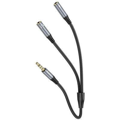 Hoco 3.5mm to 2 x 3.5mm Audio Kabel UPA21-2, 0.25m, Schwarz (0.25 m, AUX Kabel), Audiokabel Hoco 3.5mm to 2 x 3.5mm Audio Kabel UPA21-2, 0.25m, Schwarz (0.25 m, AUX Kabel), Audiokabel