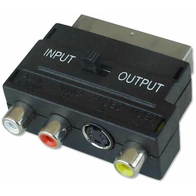 Secomp Scart to Composite & S-Video Adapter (Winkeladapter), Audio Adapter, Schwarz Secomp Scart to Composite & S-Video Adapter (Winkeladapter), Audio Adapter, Schwarz