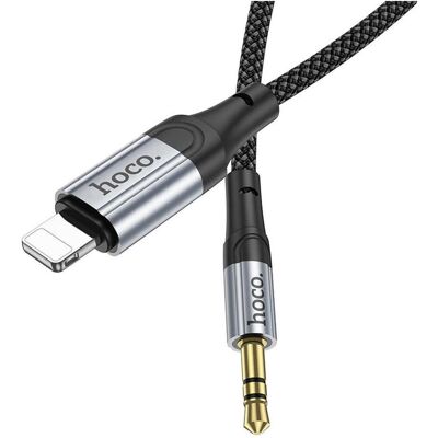 Hoco Cable cable AUX Lightning (male) to Jack 3,5 mm (male) UPA26 1 m black (1 m, AUX Kabel), Audiokabel Hoco Cable cable AUX Lightning (male) to Jack 3,5 mm (male) UPA26 1 m black (1 m, AUX Kabel), Audiokabel