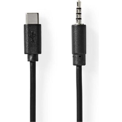 Nedis USB-C™ Adapter USB 2.0 USB-C™ Stecker 3.5 mm Stecker 1.00 m Rund Vernickelt PVC (Klinkenadapter), Audio Adapter, Schwarz Nedis USB-C™ Adapter USB 2.0 USB-C™ Stecker 3.5 mm Stecker 1.00 m Rund Vernickelt PVC (Klinkenadapter), Audio Adapter, Schwarz