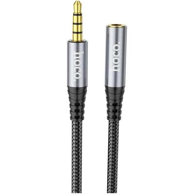 Hoco - Audio Cable (UPA20) - Jack 3.5mm, 1xMale to 1xFemale, 2m - Grey (2 m, AUX Kabel), Audiokabel Hoco - Audio Cable (UPA20) - Jack 3.5mm, 1xMale to 1xFemale, 2m - Grey (2 m, AUX Kabel), Audiokabel