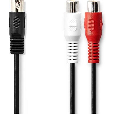 Nedis DIN-Audio-Kabel DIN 5-Pin Stecker 2x Cinch Buchse Vernickelt 0.20 m Rund PVC Sch (0.20 m, Cinch Kabel), Audiokabel Nedis DIN-Audio-Kabel DIN 5-Pin Stecker 2x Cinch Buchse Vernickelt 0.20 m Rund PVC Sch (0.20 m, Cinch Kabel), Audiokabel