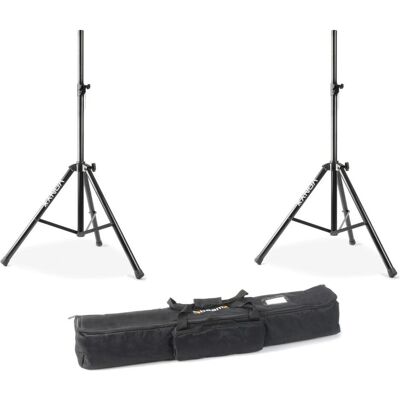 Vonyx Pro speakerstandaard set. Twee speakerstatieven tot 80kg belastbaar met handige draagtas. (Set, Ständer), Lautsprecher Ständer + Wandmontage, Schwarz Vonyx Pro speakerstandaard set. Twee speakerstatieven tot 80kg belastbaar met handige draagtas. (Set, Ständer), Lautsprecher Ständer + Wandmontage, Schwarz