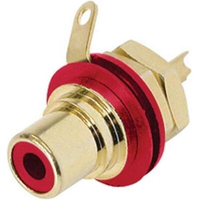 Neutrik Rean - Cinch-Einbaubuchse (Rca) - Vergoldete Kontakte - Rot (Cinch Kabel), Audiokabel Neutrik Rean - Cinch-Einbaubuchse (Rca) - Vergoldete Kontakte - Rot (Cinch Kabel), Audiokabel