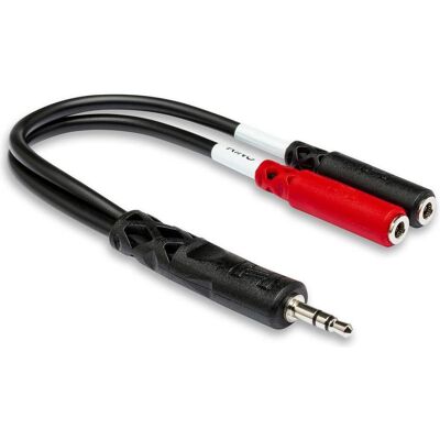 Hosa YMM - 261 Stereo Breakout 3.5mm TRS To Dual 3.5mm TSF, Audio Adapter, Schwarz Hosa YMM - 261 Stereo Breakout 3.5mm TRS To Dual 3.5mm TSF, Audio Adapter, Schwarz