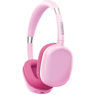 Streetz BT10 Kids Bluetooth headphones, mic, pink (Keine Geräuschunterdrückung, 25 h, Kabelgebunden, Kabellos), Kopfhörer, Pink Streetz BT10 Kids Bluetooth headphones, mic, pink (Keine Geräuschunterdrückung, 25 h, Kabelgebunden, Kabellos), Kopfhörer, Pink