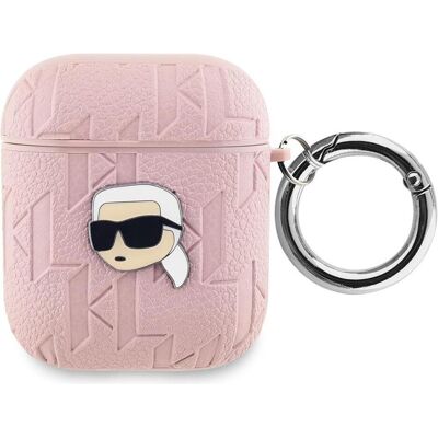 Karl Lagerfeld AirPods Hülle Pink mit Monogramm & Kopf-Design Karl Lagerfeld AirPods Hülle Pink mit Monogramm & Kopf-Design
