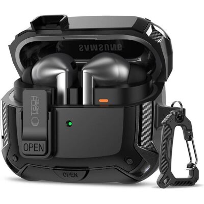 Tech-Protect Carbonox Magsafe Samsung Galaxy Buds 3 / 3 Fe / 3 Pro Schwarz (Kopfhörer Hülle), Kopfhörertasche + Schutzhülle, Schwarz Tech-Protect Carbonox Magsafe Samsung Galaxy Buds 3 / 3 Fe / 3 Pro Schwarz (Kopfhörer Hülle), Kopfhörertasche + Schutzhülle, Schwarz