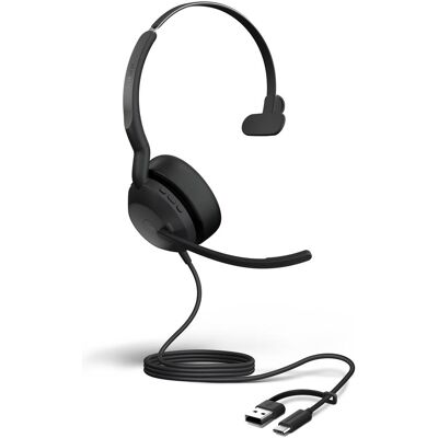 Jabra Evolve2 50 (Kabelgebunden, USB-A, Alcatel-Lucent, Avaya, Cisco, Google Meet, Microsoft Teams, Unify, Zoom), Office Headset, Schwarz Jabra Evolve2 50 (Kabelgebunden, USB-A, Alcatel-Lucent, Avaya, Cisco, Google Meet, Microsoft Teams, Unify, Zoom), Office Headset, Schwarz