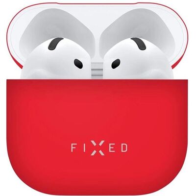 Fixed Ultradünne Silky Silikonhülle für Apple AirPods 4 Rot (Kopfhörer Hülle), Kopfhörertasche + Schutzhülle, Rot Fixed Ultradünne Silky Silikonhülle für Apple AirPods 4 Rot (Kopfhörer Hülle), Kopfhörertasche + Schutzhülle, Rot