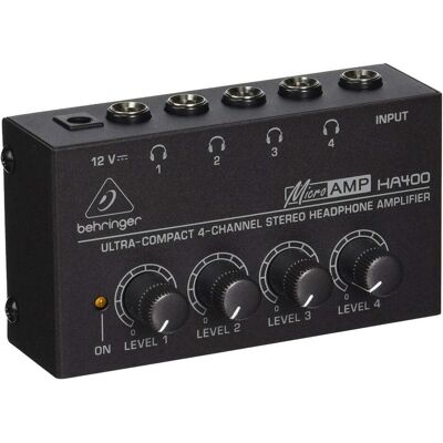 Behringer HA400 Microamp, Kopfhörerverstärker, Schwarz Behringer HA400 Microamp, Kopfhörerverstärker, Schwarz
