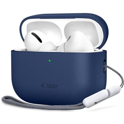 Tech-Protect Silikon Airpods Pro 3 (Ladecase Hülle), Kopfhörertasche + Schutzhülle, Schwarz, Blau Tech-Protect Silikon Airpods Pro 3 (Ladecase Hülle), Kopfhörertasche + Schutzhülle, Schwarz, Blau