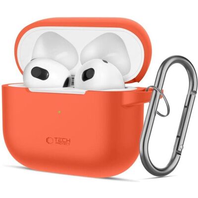 Tech-Protect Silicone Hook Case for Apple AirPods 3 - Orange (Kopfhörer Hülle), Kopfhörertasche + Schutzhülle, Orange Tech-Protect Silicone Hook Case for Apple AirPods 3 - Orange (Kopfhörer Hülle), Kopfhörertasche + Schutzhülle, Orange