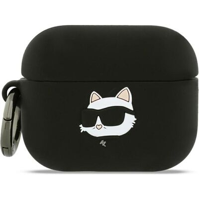 Karl Lagerfeld - Silicone Choupette Head 3D (KLAP3RUNCHK) - Apple AirPods Pro 3 - Black (Kopfhörer Hülle), Kopfhörertasche + Schutzhülle, Schwarz Karl Lagerfeld - Silicone Choupette Head 3D (KLAP3RUNCHK) - Apple AirPods Pro 3 - Black (Kopfhörer Hülle), Kopfhörertasche + Schutzhülle, Schwarz