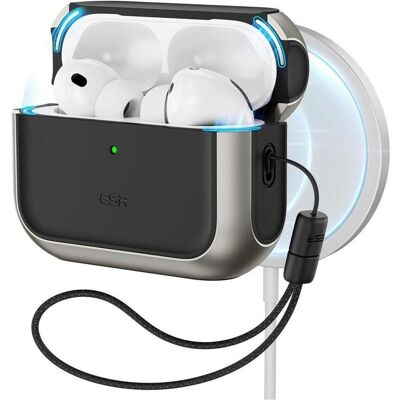 ESR Orbit Hybrid HaloLock Apple AirPods Pro 3 (Ladecase Hülle), Kopfhörertasche + Schutzhülle, Schwarz, Grau ESR Orbit Hybrid HaloLock Apple AirPods Pro 3 (Ladecase Hülle), Kopfhörertasche + Schutzhülle, Schwarz, Grau