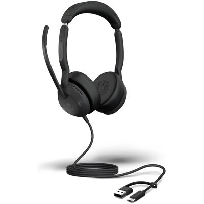 Jabra Evolve2 50 MS (Kabelgebunden, USB-C, Alcatel-Lucent, Avaya, Cisco, Google Meet, Microsoft Teams, Unify, Zoom), Office Headset, Schwarz Jabra Evolve2 50 MS (Kabelgebunden, USB-C, Alcatel-Lucent, Avaya, Cisco, Google Meet, Microsoft Teams, Unify, Zoom), Office Headset, Schwarz