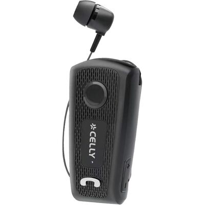 Celly - BHCLIPBK Wireless Retractable Mono Headset (NC, Kabelgebunden), Kopfhörer, Schwarz Celly - BHCLIPBK Wireless Retractable Mono Headset (NC, Kabelgebunden), Kopfhörer, Schwarz