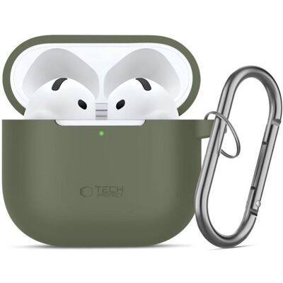Apple AirPods 4 Silikonhülle mit Karabiner - Grün Apple AirPods 4 Silikonhülle mit Karabiner - Grün