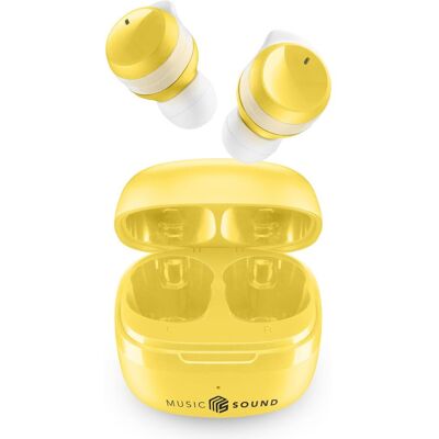 Music Sound Cellularline Music & Sound Bluetooth Earphones FLOW Yellow (Keine Geräuschunterdrückung, 25 h, Kabellos), Kopfhörer, Gelb Music Sound Cellularline Music & Sound Bluetooth Earphones FLOW Yellow (Keine Geräuschunterdrückung, 25 h, Kabellos), Kopfhörer, Gelb