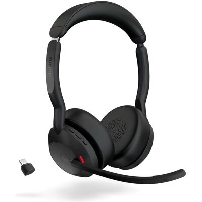 Jabra Evolve2 55 (Kabellos, USB-C, Microsoft Teams), Office Headset, Schwarz Jabra Evolve2 55 (Kabellos, USB-C, Microsoft Teams), Office Headset, Schwarz