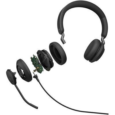 Jabra Evolve2 40 SE MS Stereo NC (USB-A) (Kabelgebunden, USB-A, Microsoft Teams), Office Headset, Schwarz Jabra Evolve2 40 SE MS Stereo NC (USB-A) (Kabelgebunden, USB-A, Microsoft Teams), Office Headset, Schwarz