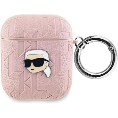 Karl Lagerfeld AirPods Hülle Pink mit Monogramm & Kopf-Design Karl Lagerfeld AirPods Hülle Pink mit Monogramm & Kopf-Design