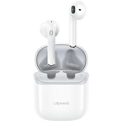 Usams Słuchawki Bluetooth 5.0 TWS SY series SY02 bezprzewodowe biały/white BHUSY01 (5 h, Kabellos), Kopfhörer, Weiss Usams Słuchawki Bluetooth 5.0 TWS SY series SY02 bezprzewodowe biały/white BHUSY01 (5 h, Kabellos), Kopfhörer, Weiss