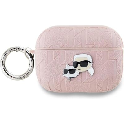 Karl Lagerfeld AirPods Pro 2 Pink Hülle - Monogramm Karl & Choupette - Schutzcase Karl Lagerfeld AirPods Pro 2 Pink Hülle - Monogramm Karl & Choupette - Schutzcase