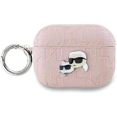 Karl Lagerfeld AirPods Pro 2 Pink Hülle - Monogramm Karl & Choupette - Schutzcase Karl Lagerfeld AirPods Pro 2 Pink Hülle - Monogramm Karl & Choupette - Schutzcase