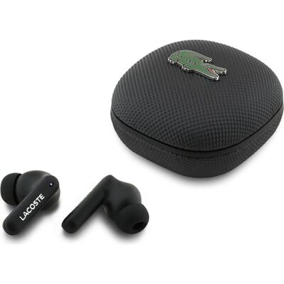Lacoste Iconic Petit Pique TWS Bluetooth-Kopfhörer mit hochwertiger Geräuschunterdrückung (ANC, 6 h, Kabellos), Kopfhörer, Schwarz Lacoste Iconic Petit Pique TWS Bluetooth-Kopfhörer mit hochwertiger Geräuschunterdrückung (ANC, 6 h, Kabellos), Kopfhörer, Schwarz