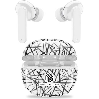 Cellular Line Music & Sound Bluetooth Earphones Fancy Lines White (5 h, Kabellos), Kopfhörer, Schwarz, Weiss Cellular Line Music & Sound Bluetooth Earphones Fancy Lines White (5 h, Kabellos), Kopfhörer, Schwarz, Weiss
