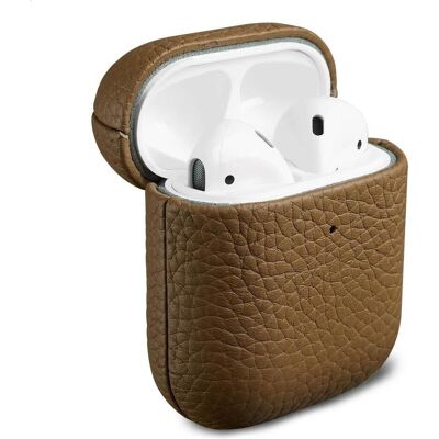 Accezz Echt Lederen Case AirPods 1 / 2 - Taupe (Kopfhörer Hülle), Kopfhörertasche + Schutzhülle, Braun Accezz Echt Lederen Case AirPods 1 / 2 - Taupe (Kopfhörer Hülle), Kopfhörertasche + Schutzhülle, Braun