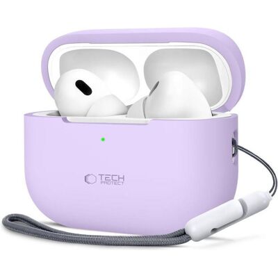 Tech-Protect Silicone Case for Apple AirPods Pro 1 / 2 (Ladecase Hülle), Kopfhörertasche + Schutzhülle, Violett Tech-Protect Silicone Case for Apple AirPods Pro 1 / 2 (Ladecase Hülle), Kopfhörertasche + Schutzhülle, Violett