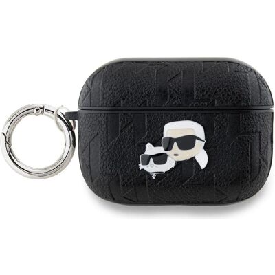 Karl Lagerfeld AirPods Pro 2 Hülle Schwarz - Schutzetui mit Monogramm Karl & Choupette Karl Lagerfeld AirPods Pro 2 Hülle Schwarz - Schutzetui mit Monogramm Karl & Choupette