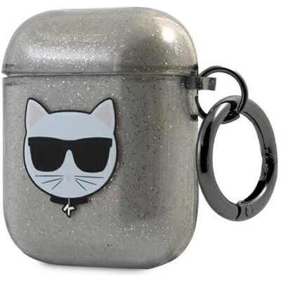 Karl Lagerfeld AirPods Cover - Choupette Glitter - Schwarz Karl Lagerfeld AirPods Cover - Choupette Glitter - Schwarz