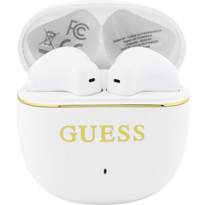Guess Gold Line Glänzende Klassische Logo TWS Wireless Ohrhörer Weiss (16 h, Kabellos), Kopfhörer, Weiss Guess Gold Line Glänzende Klassische Logo TWS Wireless Ohrhörer Weiss (16 h, Kabellos), Kopfhörer, Weiss