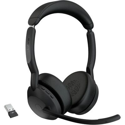 Jabra Evolve2 55 Link 380a UC Stereo (Kabellos, USB-A, USB-C, Google Meet, Microsoft Teams, Zoom), Office Headset, Schwarz Jabra Evolve2 55 Link 380a UC Stereo (Kabellos, USB-A, USB-C, Google Meet, Microsoft Teams, Zoom), Office Headset, Schwarz