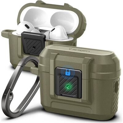 Spigen Lock Fit Airpods Pro 1/2 Vintage Khaki, Kopfhörertasche + Schutzhülle, Grün Spigen Lock Fit Airpods Pro 1/2 Vintage Khaki, Kopfhörertasche + Schutzhülle, Grün