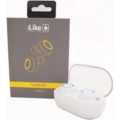 iLike Bluetooth Earbuds IBE01 (3.50 h, Kabellos), Kopfhörer, Weiss iLike Bluetooth Earbuds IBE01 (3.50 h, Kabellos), Kopfhörer, Weiss