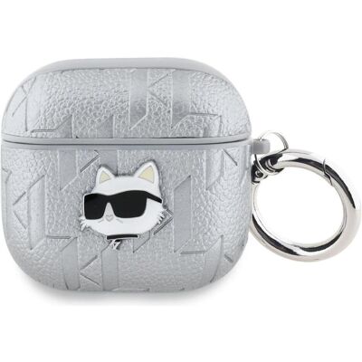 Karl Lagerfeld Monogram Choupette Head Hülle für AirPods 4 - silber Karl Lagerfeld Monogram Choupette Head Hülle für AirPods 4 - silber