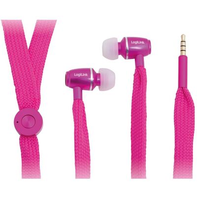 LogiLink String Earphone (Kabelgebunden), Kopfhörer, Pink LogiLink String Earphone (Kabelgebunden), Kopfhörer, Pink