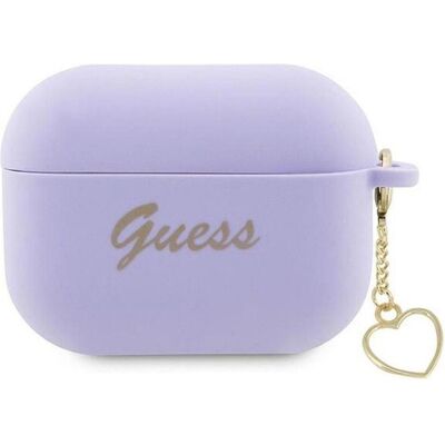 Guess Silikon Herz Charm - AirPods Pro 2 Hülle Violett Guess Silikon Herz Charm - AirPods Pro 2 Hülle Violett