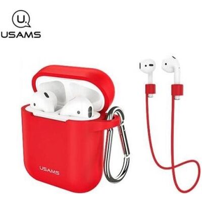 Usams Etui ochronne do AirPods silicon czerwony/red BH423AP04 (US-BH423) (Kopfhörer Hülle), Kopfhörertasche + Schutzhülle, Rot Usams Etui ochronne do AirPods silicon czerwony/red BH423AP04 (US-BH423) (Kopfhörer Hülle), Kopfhörertasche + Schutzhülle, Rot