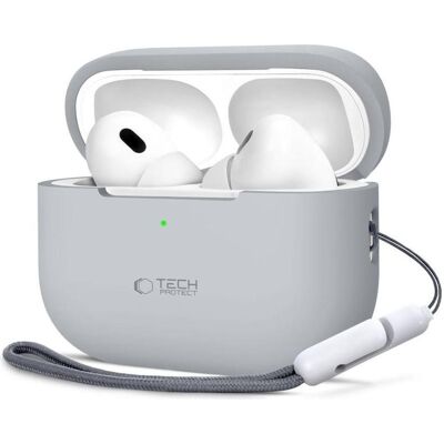 Tech-Protect Case for Apple AirPods Pro 1 / 2 (Kopfhörer Hülle), Kopfhörertasche + Schutzhülle, Grau, Silber Tech-Protect Case for Apple AirPods Pro 1 / 2 (Kopfhörer Hülle), Kopfhörertasche + Schutzhülle, Grau, Silber