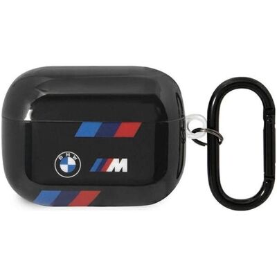 BMW BMAP222SOTK AirPods Pro 2 gen cover czarny/black Tricolor Stripes (Kopfhörer Hülle), Kopfhörertasche + Schutzhülle, Schwarz BMW BMAP222SOTK AirPods Pro 2 gen cover czarny/black Tricolor Stripes (Kopfhörer Hülle), Kopfhörertasche + Schutzhülle, Schwarz
