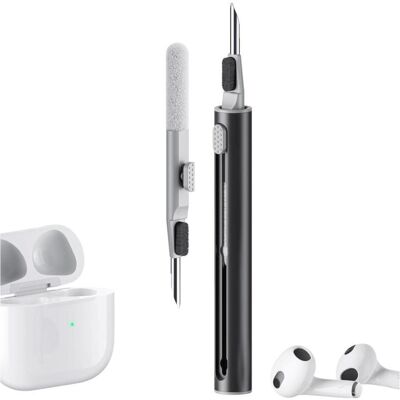 Screenguard 3-in-1 Kopfhörer Reinigungsstift Cleaning Kit (Apple AirPods, Samsung Galaxy Buds FE), Kopfhörer Ersatzteile, Schwarz, Grau Screenguard 3-in-1 Kopfhörer Reinigungsstift Cleaning Kit (Apple AirPods, Samsung Galaxy Buds FE), Kopfhörer Ersatzteile, Schwarz, Grau