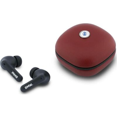 BMW Headphones Bluetooth TWS Leather Metal Logo ENC red (30 h, Docking, Kabellos), Kopfhörer, Rot BMW Headphones Bluetooth TWS Leather Metal Logo ENC red (30 h, Docking, Kabellos), Kopfhörer, Rot