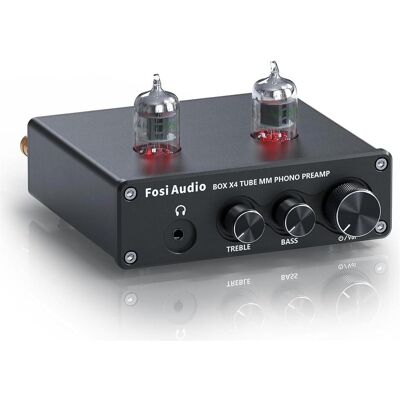 Fosi Audio Box X4 Phono Vorverstärker, Phono Vorverstärker, Schwarz Fosi Audio Box X4 Phono Vorverstärker, Phono Vorverstärker, Schwarz
